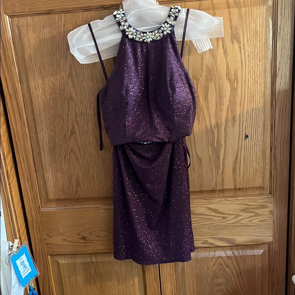 Splash Sparkling Purple Prom Dress
